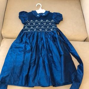 Girls 5 Blue Taffeta Holiday Dress: LIKE NEW!
